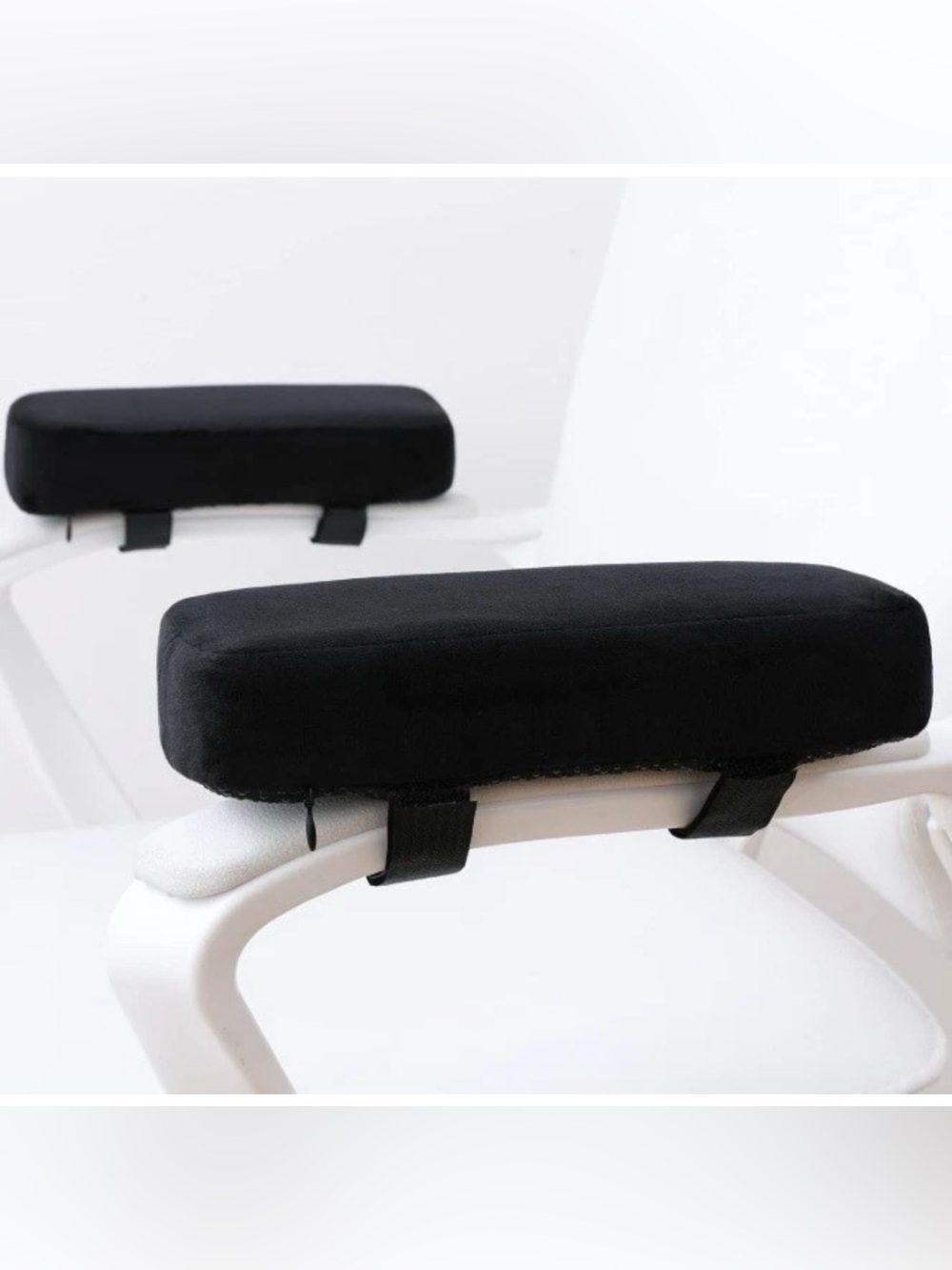 Memory Foam Office Chair Armrest Pads Black Adjustable Pair Ergonomic Set of Two